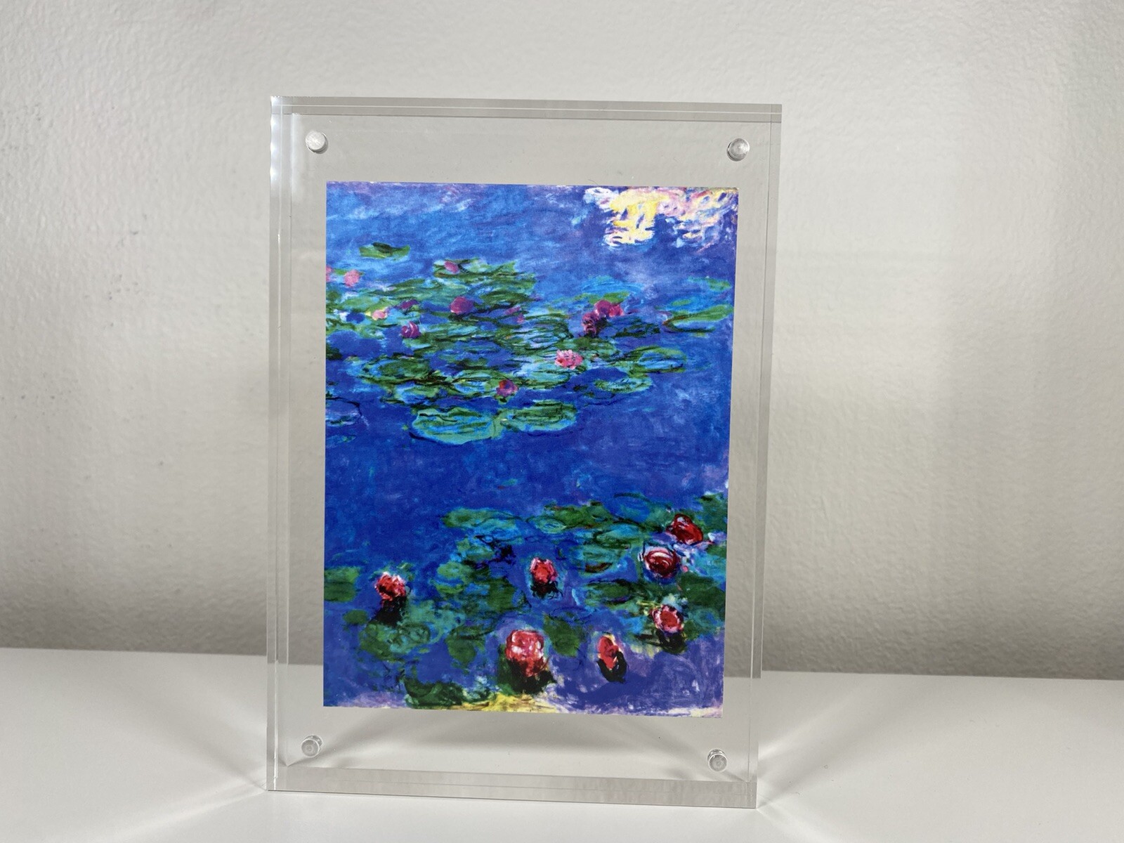 Water Lillies (Portrait) Monet Art Work In Clear 5×7 Frame