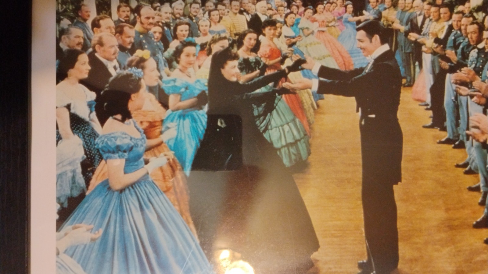 GONE WITH THE WIND FRAMED PHOTO POSTER SOUTHERN BALL RHETT AND SCARLETT DANCE