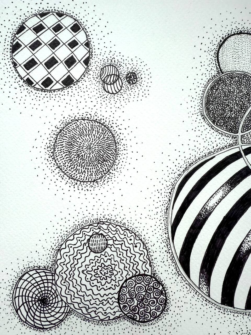 Painting by the Ukrainian artist Kostyuk-Shostka «Spheres of Life» graphic