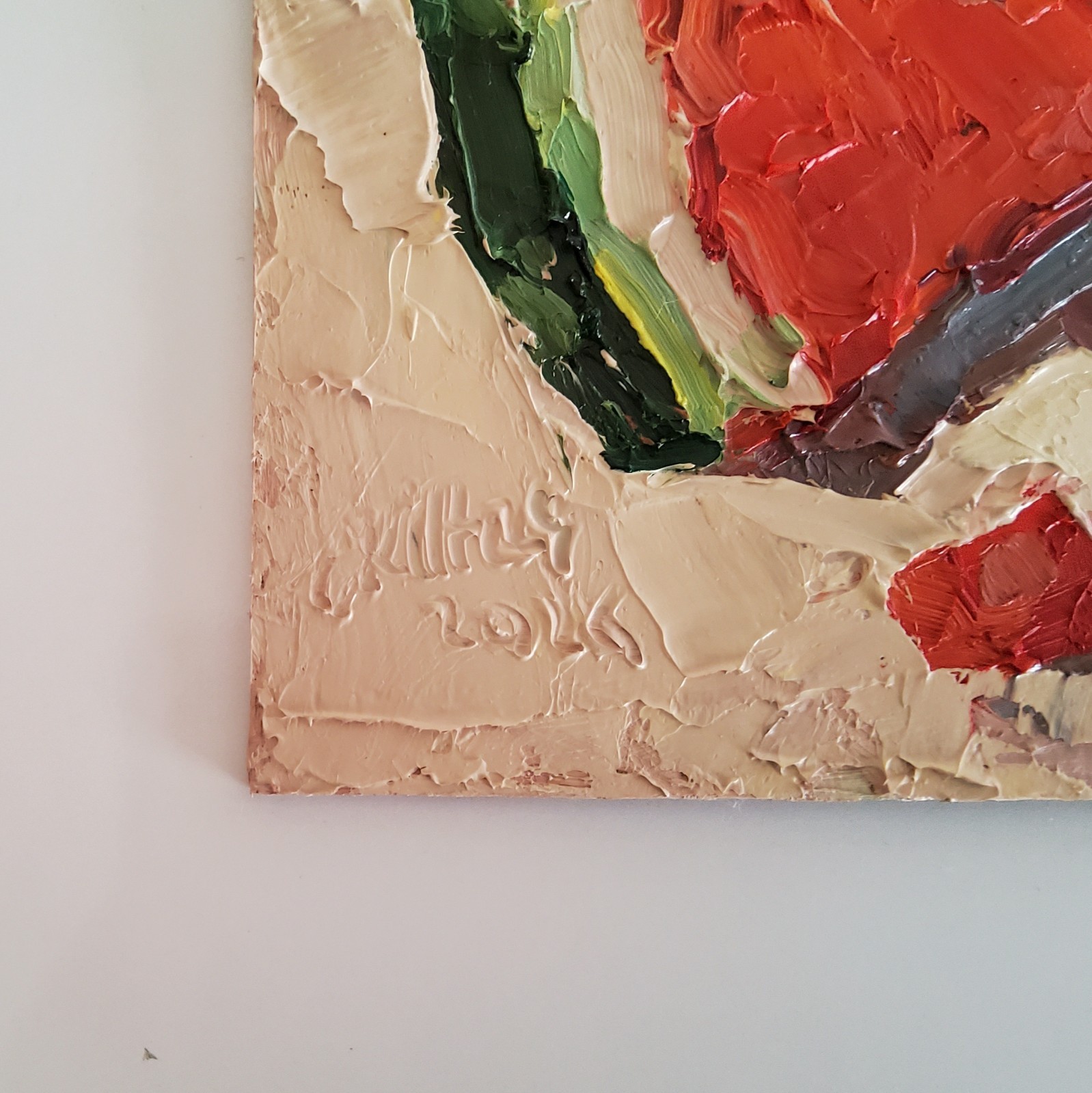 Watermelon Painting Original Oil Art Still Life Semi Abstract Wall Decor Painted