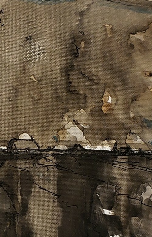 No.964 Original Abstract Modern Minimal Landscape Painting By K.A.Davis