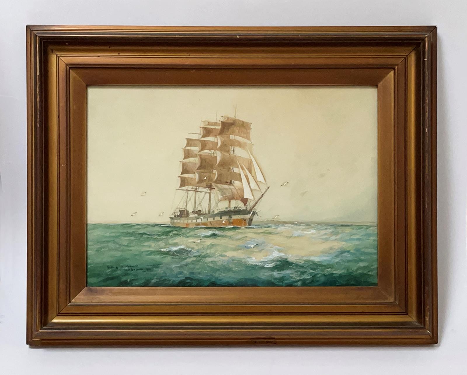 WILLIAM MINSHALL BIRCHALL WATERCOLOUR PAINTING MARINE ART NAUTICAL SAILING SHIP