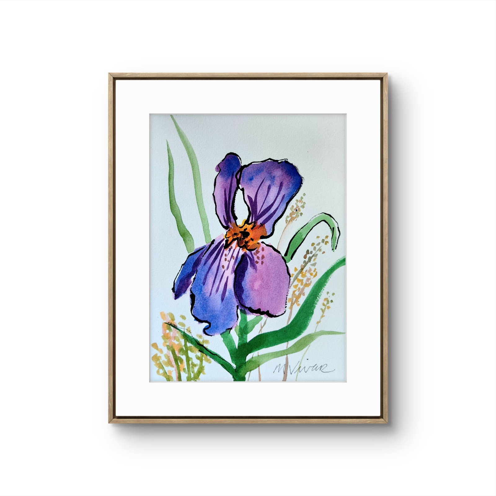 MONA VIVAR 10 x 7 Abstract Floral Art on Paper – Colorful Modern Design
