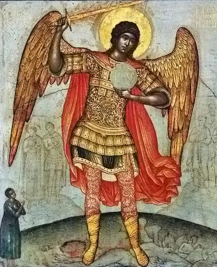 Ｏｉｌ　ｐａｉｎｔｉｎｇ Simon Ushakov – The Archangel Michael Trampling the Devil Underfoot