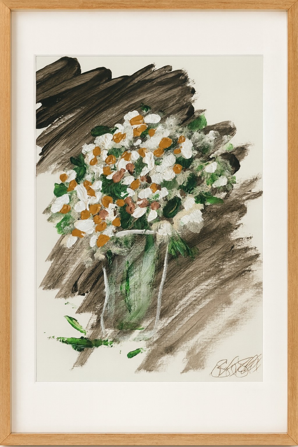 Original Floral Acrylic Painting Bouquet • Textured Palette Knife Flowers Art