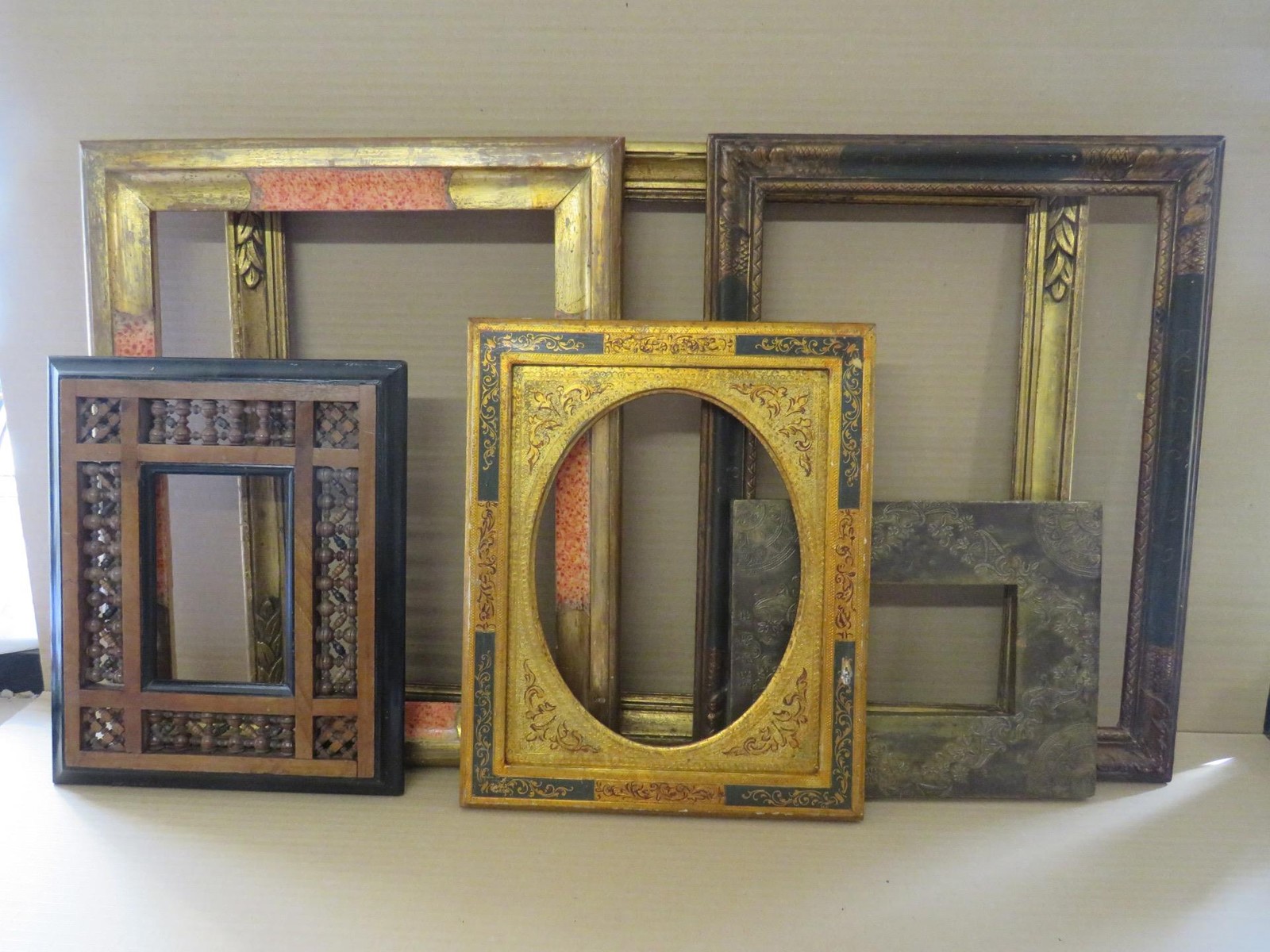 Job Lot of 6 x 19th Century Antique Frames Carved Ottoman Italian Aesthetic