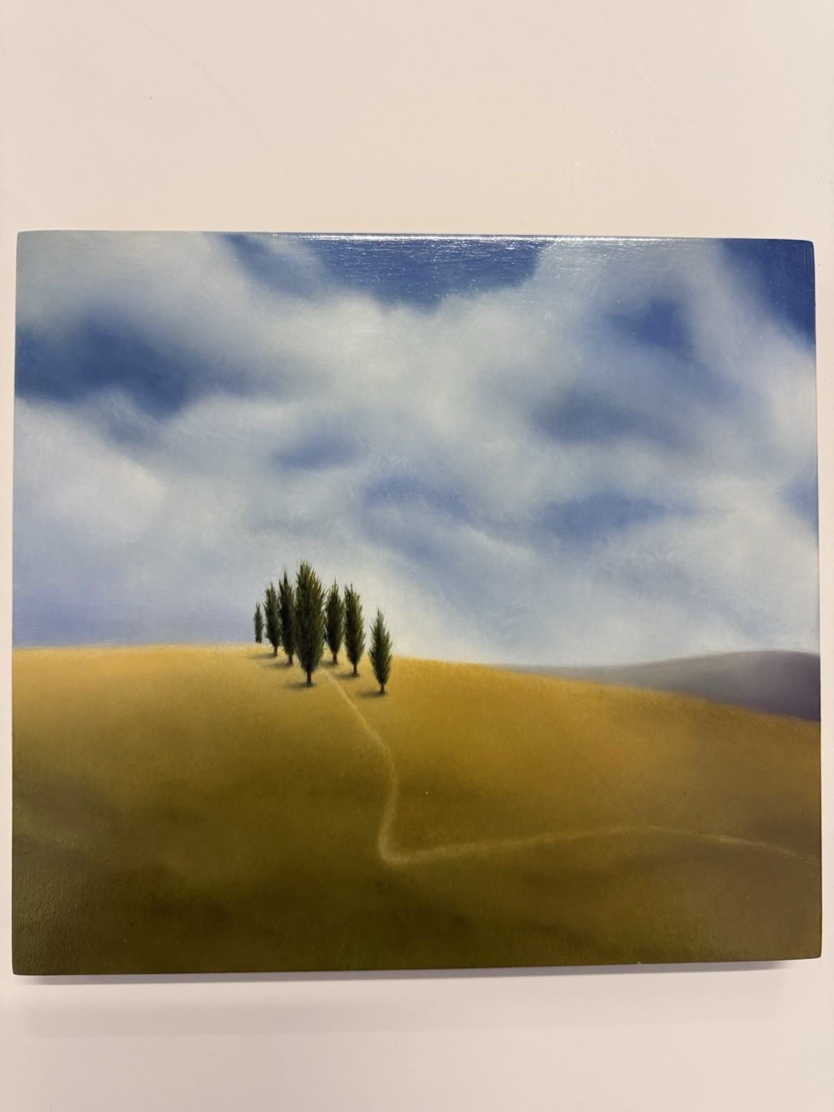 Louise LeBourgeois (American, 1964) April 1998 (#100) HILL Oil/Panel Landscape