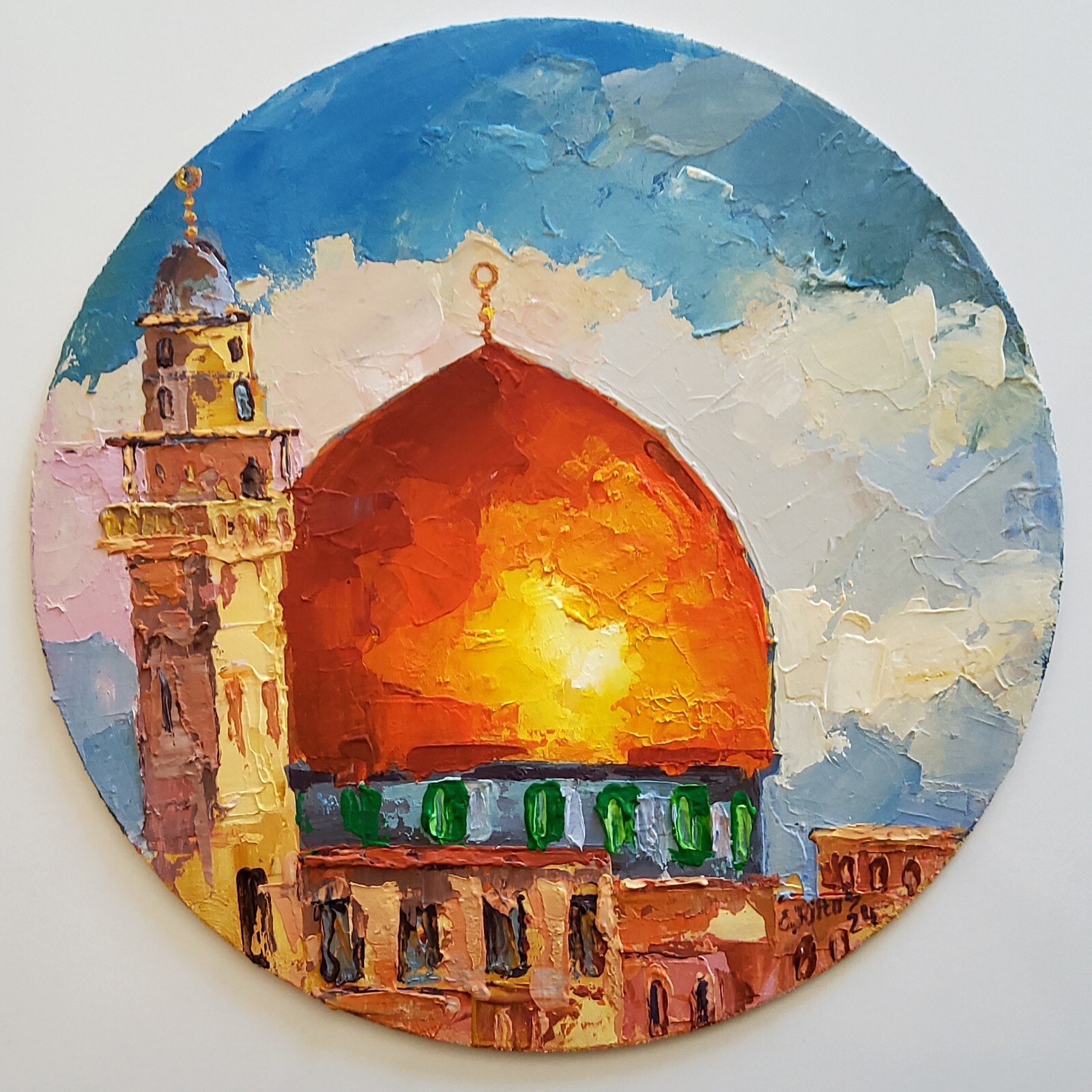 Masjid Al Agsa Original Painting Islamic Acrylic Art Modern Abstract Artwork