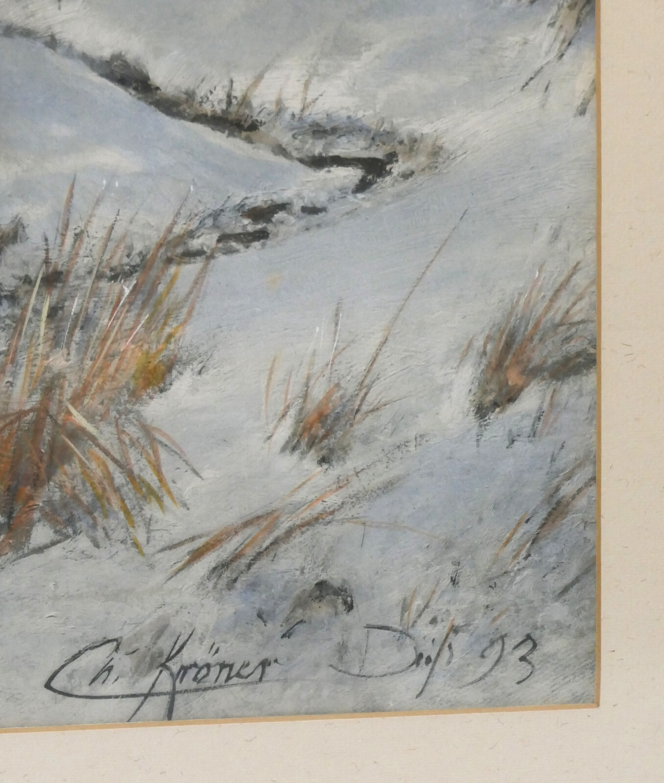 Christian Kröner Gouache – Paper «Wild Boar Rotto» 1893 Framed 53.5 x 37.5 cm