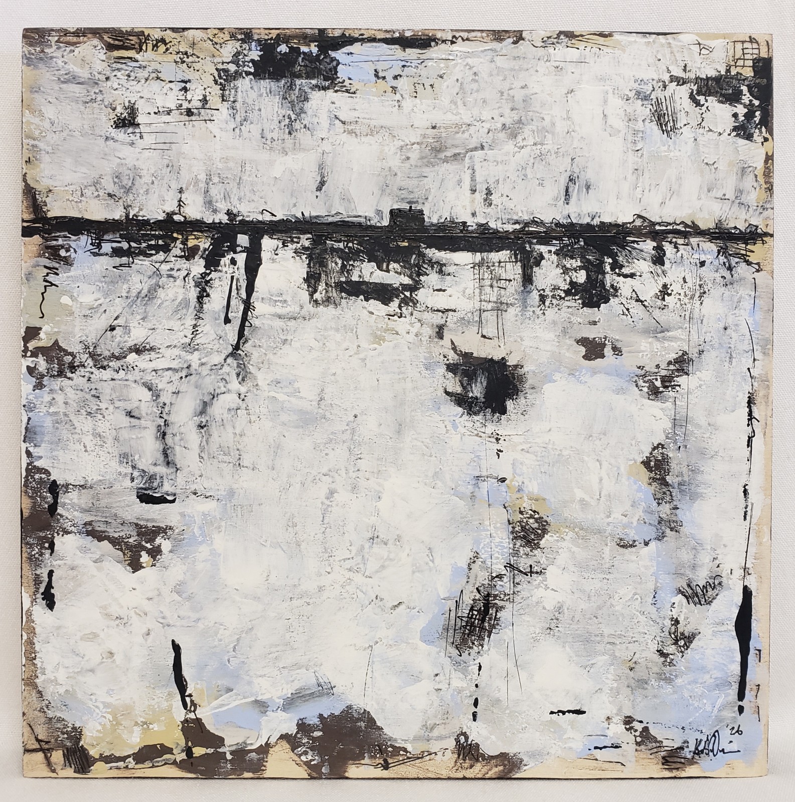 No.672 Original Abstract Modern Minimal Painting On Cradled Pine By K.A.Davis
