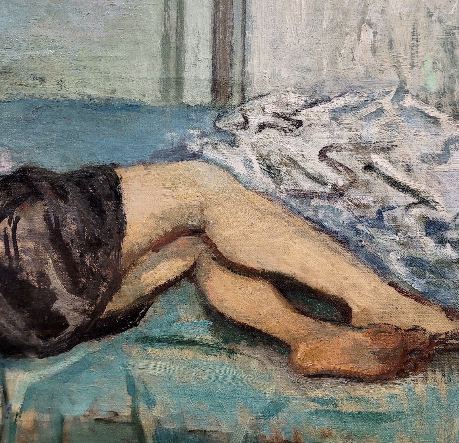Moses Soyer – Model in a Pink Slip -1930s Oil painting
