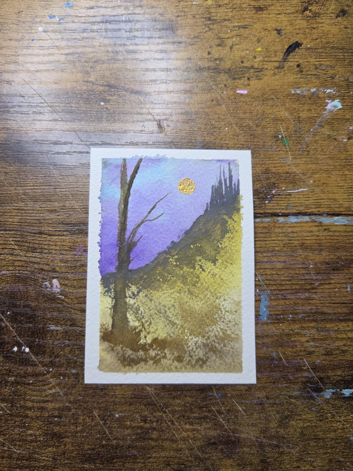 ACEO Original Watercolor Series «Erie Trees» 1 of 4 2.5×3.5