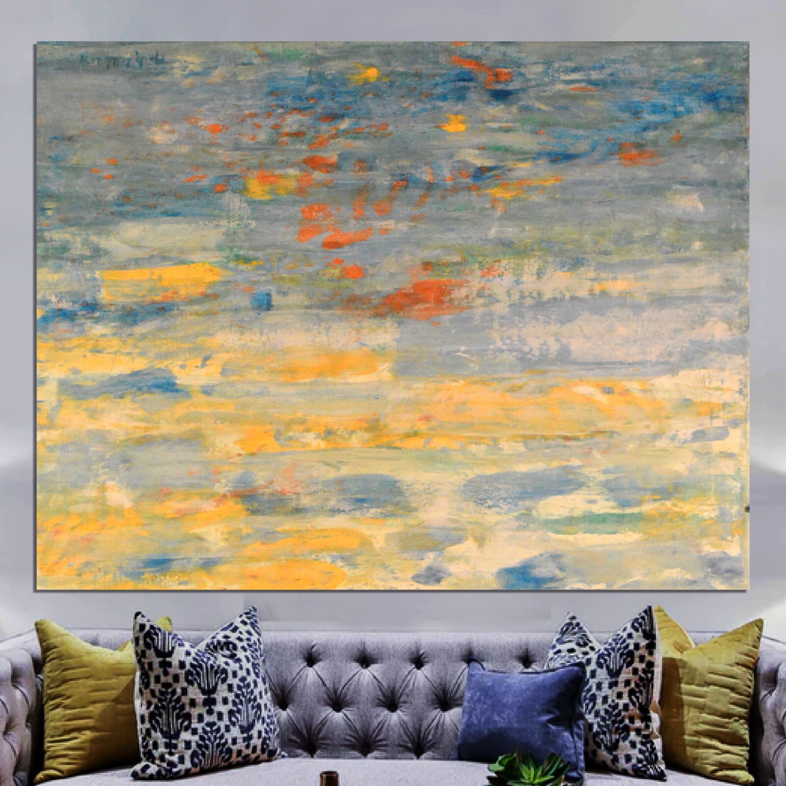 Seascape Mark Little Professional Painting 81” X 62”(6ft 9in)Abstract Modern XL