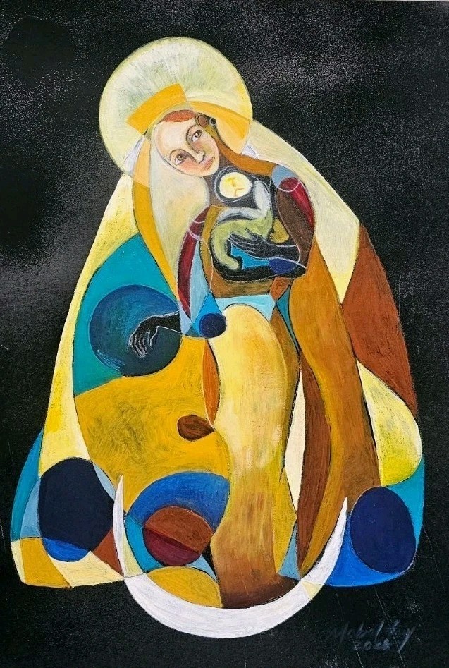 Acrylic On Cardboard Mabel Tey Virgen De La Caridad Cuban Art 17 12 in