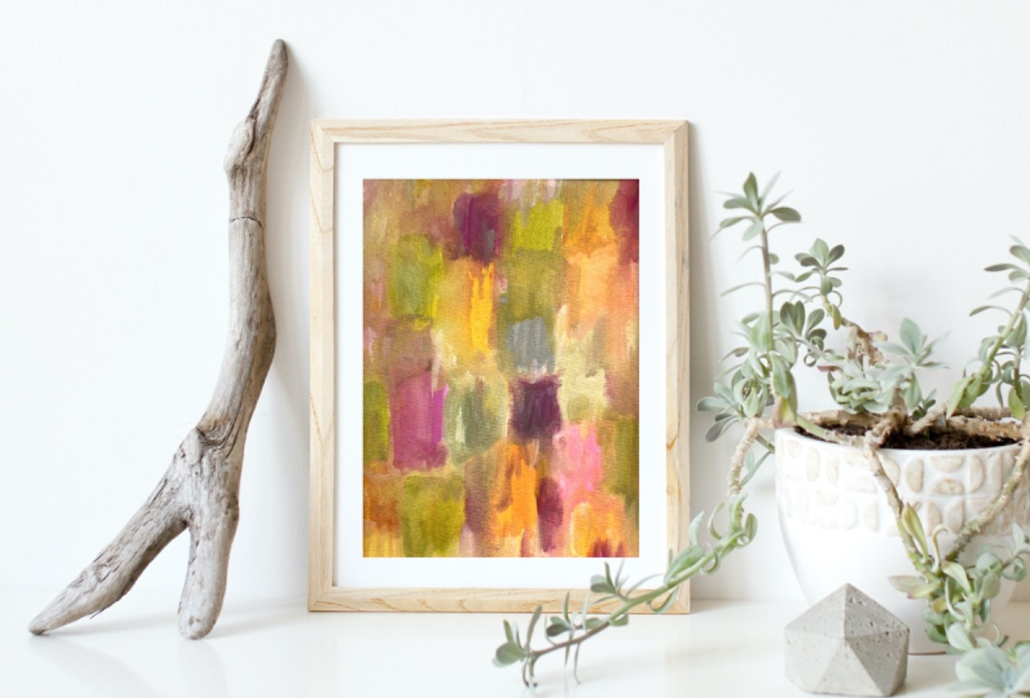 Abstract Painting Original Art Modern Colorful Acrylic 8x 10 Matted Jimarieart