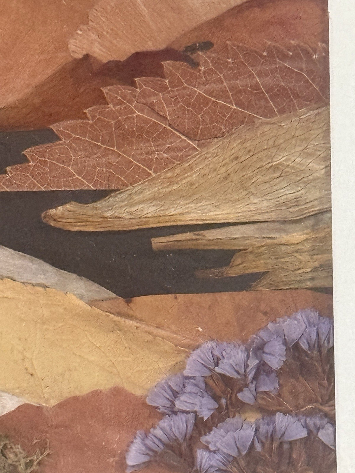 Larisa THANEY Original Pressed BOTANICAL ART FRAMED Autumn LANDSCAPE SIGNED 8×10