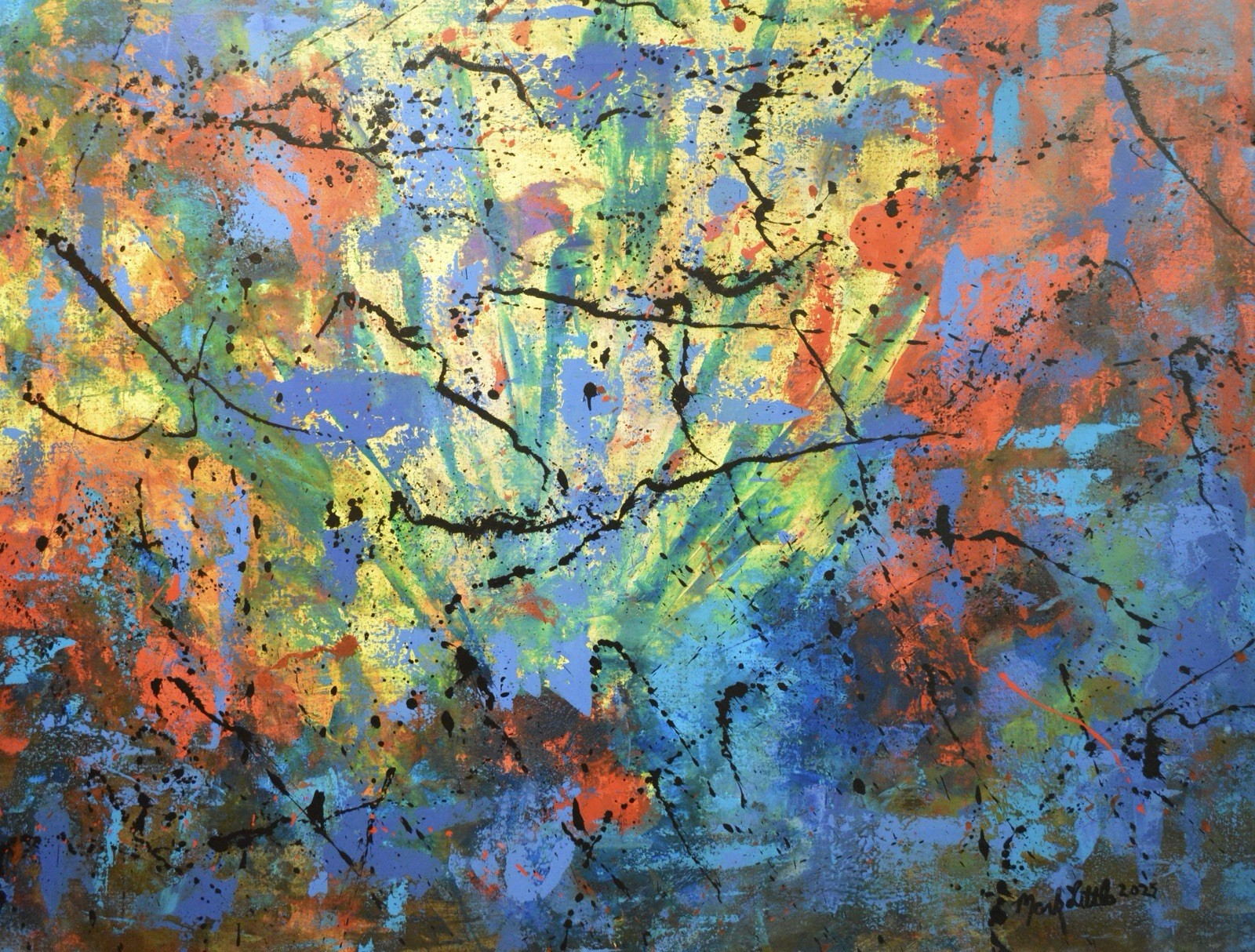 Mark Little Original Giant Profesional Painting 84”X62” (7 Foot) Abstract Modern