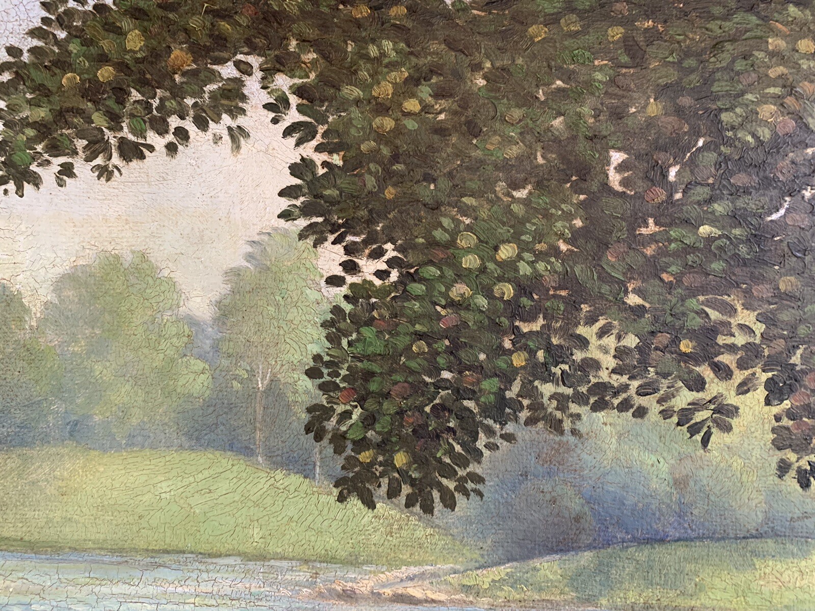 Symbolist Impressionist Original Painting Landscape French School Art Violinist