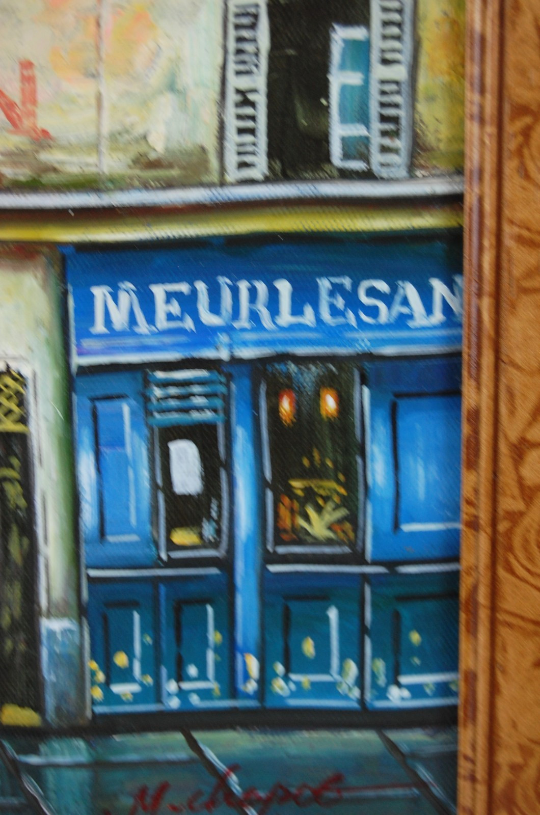 Vtg 80 Original Signed Mariel Chapot French Paris Street Scene Oil Painting 10X8