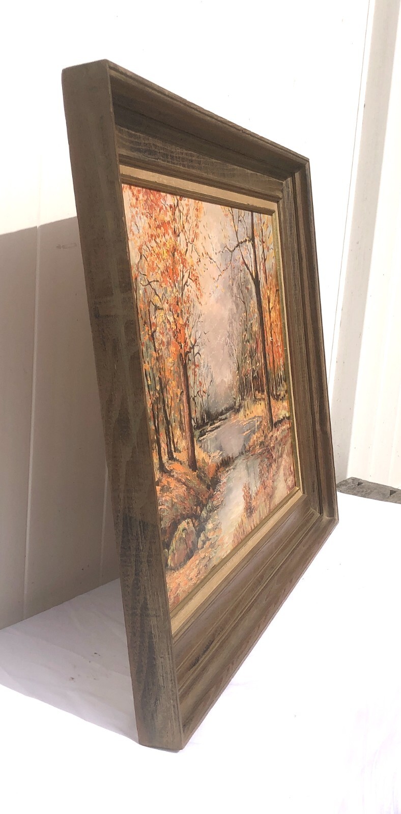 Original Oil painting INSPIRED by Robert Woods October Morn beautiful! framed