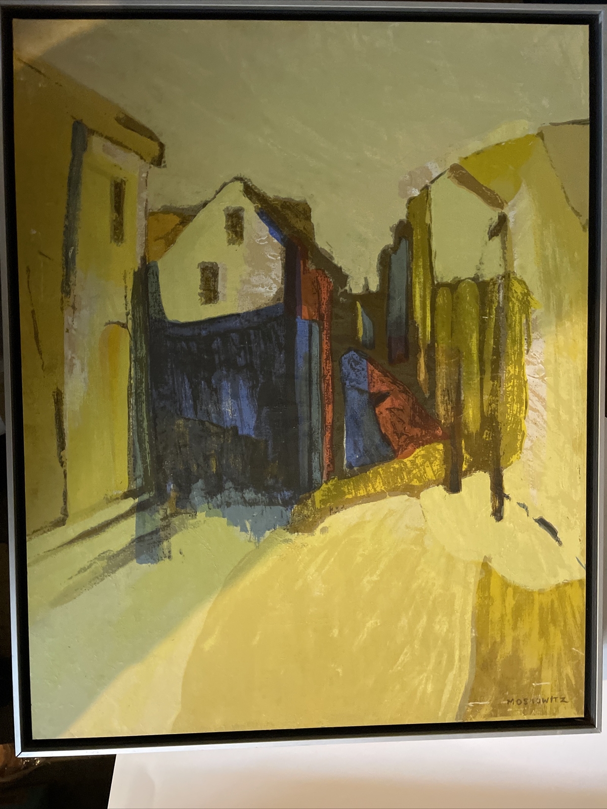 Robert Moskowitz SIGNED OIL Painting Abstract Art NEW YORK CITY Cityscape USA