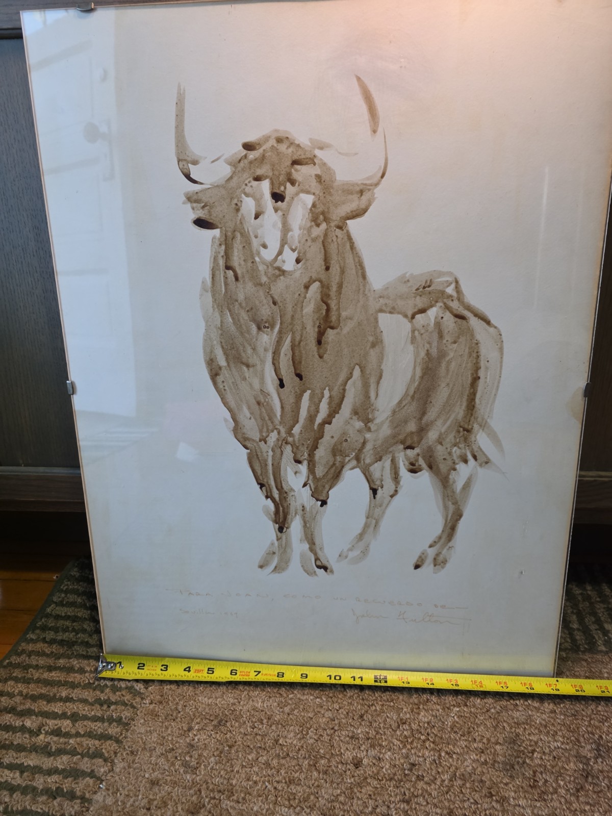 John Fulton Short (1932-1998) Bull’s Blood Painting Signed 26×19