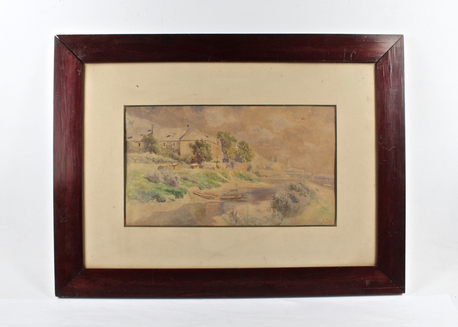 Signed Vienna Austrian Watercolor Painting on Paper By Alois Tott
