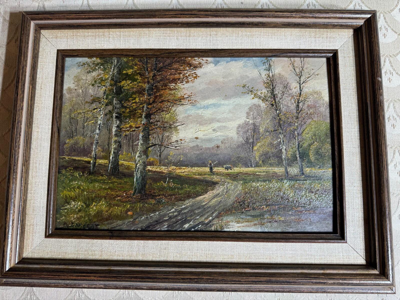 Karl Kaufmann (B Lambert) (1843 – c1901/05) «Figure In Landscape» Oil Painting 1