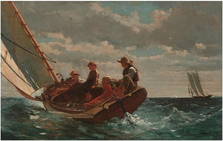 Art Giclee Printed Painting Winslow Homer: Breezing Up Home Decor Canvas