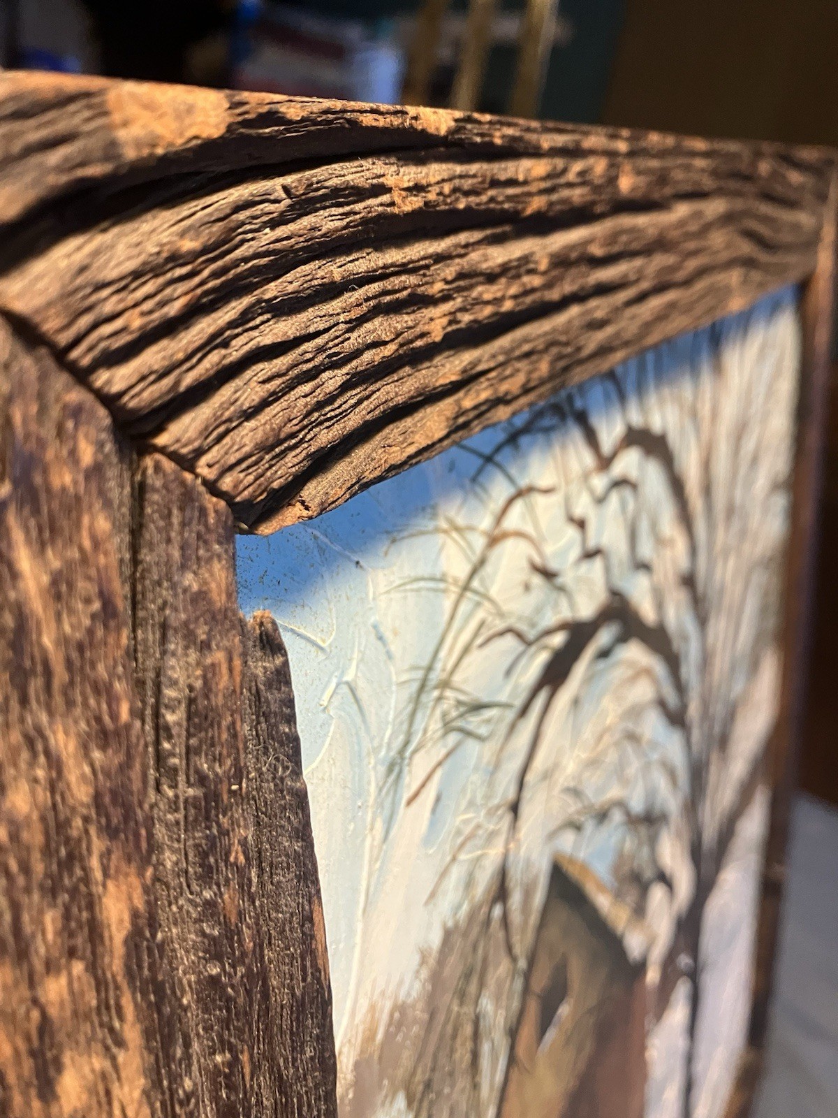 Rough Cut Framed Canvas Oil Painting: “Winter” C. Bowchier