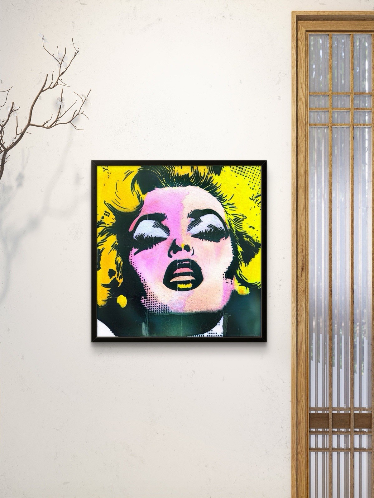 GERARD 16X16 IN-Abstract Pop Expressionist Original Painting Canvas Girl