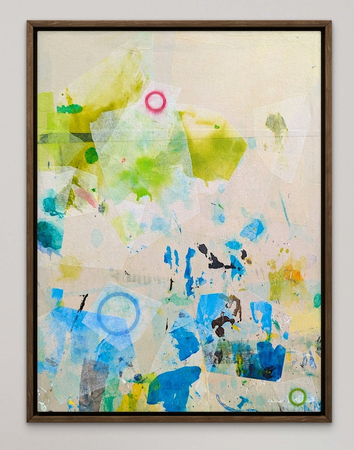 Original Mixed Media Painting on Wood Panel. 12 x 15.5 inch. ‘Isotope’