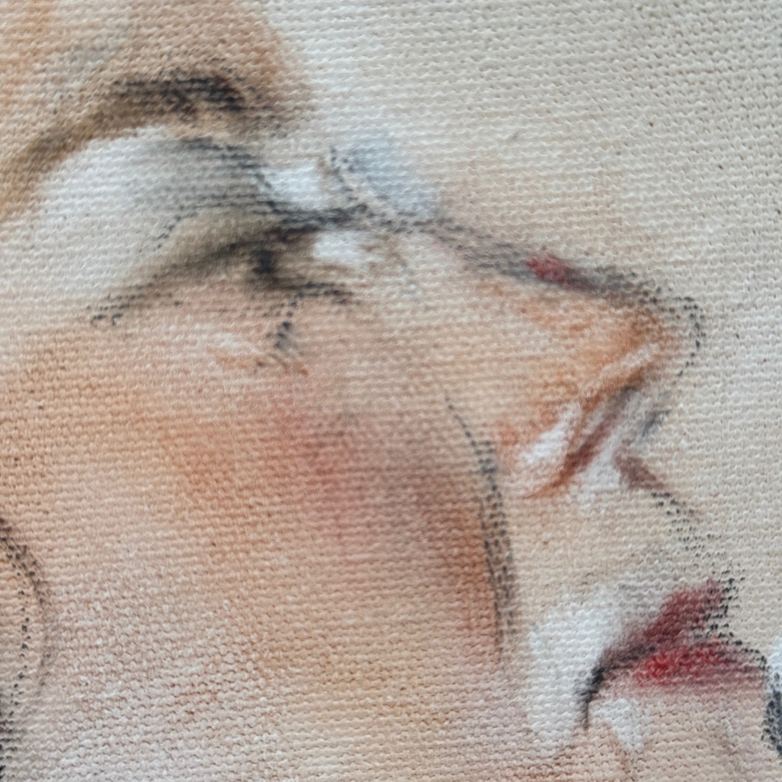Original Mid-Century Portrait Study Oil Painting in Gilt Frame