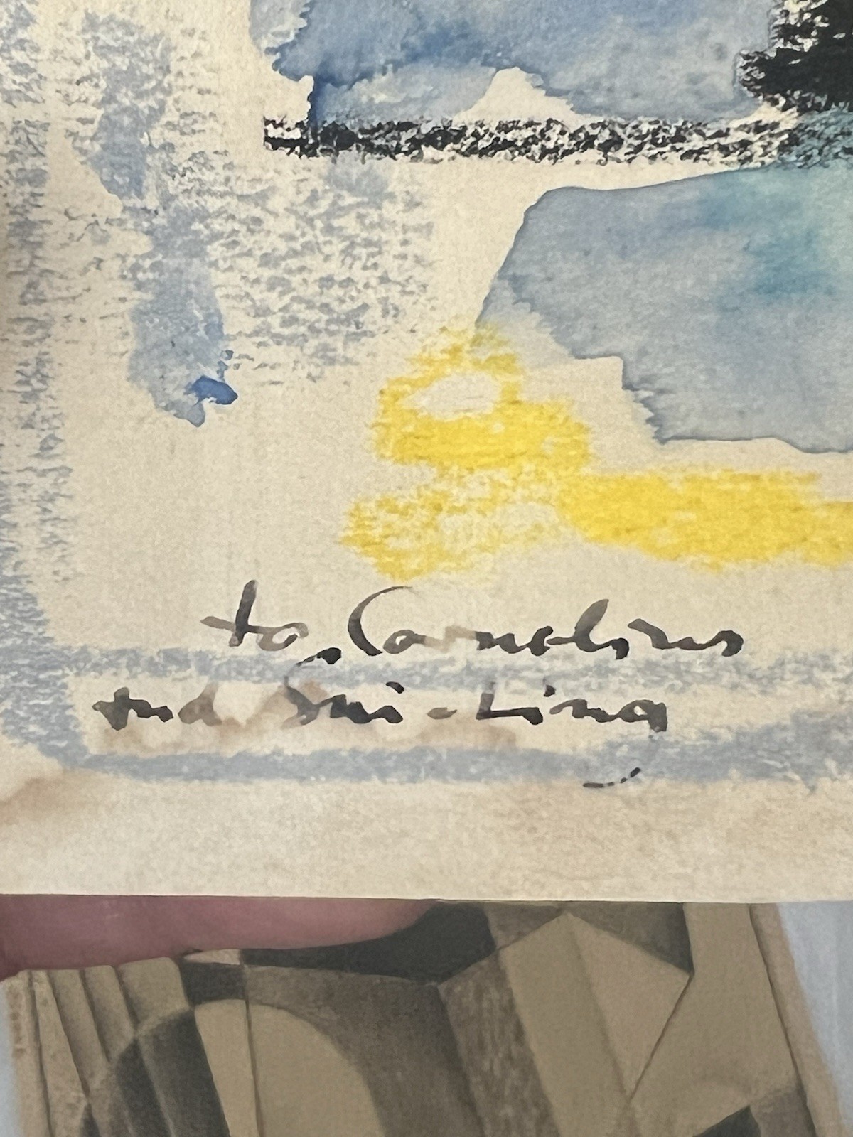 Werner Drewes Original 1965 Abstract Mixed Media Painting Signed -10×9-1/2”