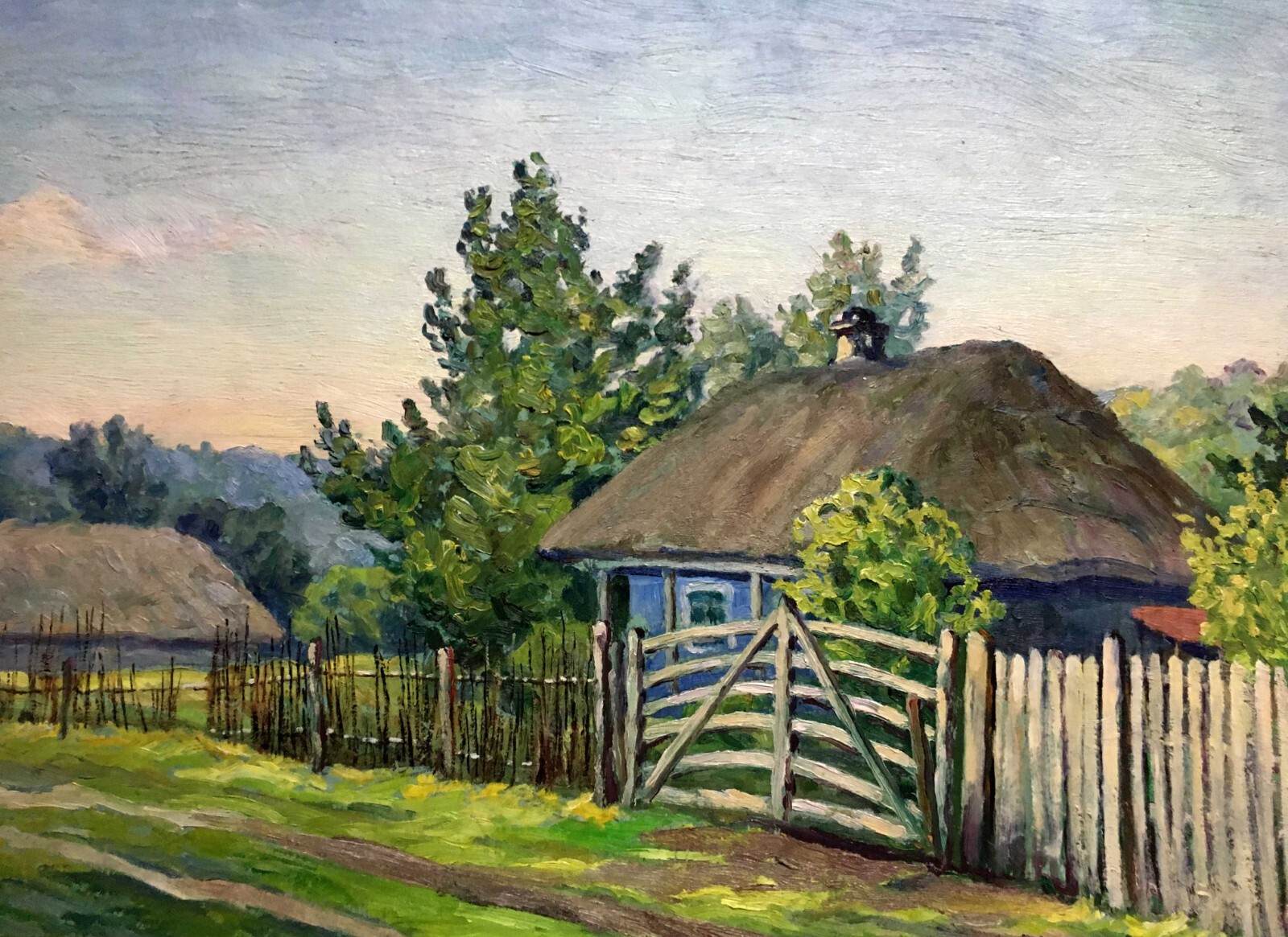 Oil Painting Unframed Peasant Village Cherkas A Decor Ukrainian Painter n351