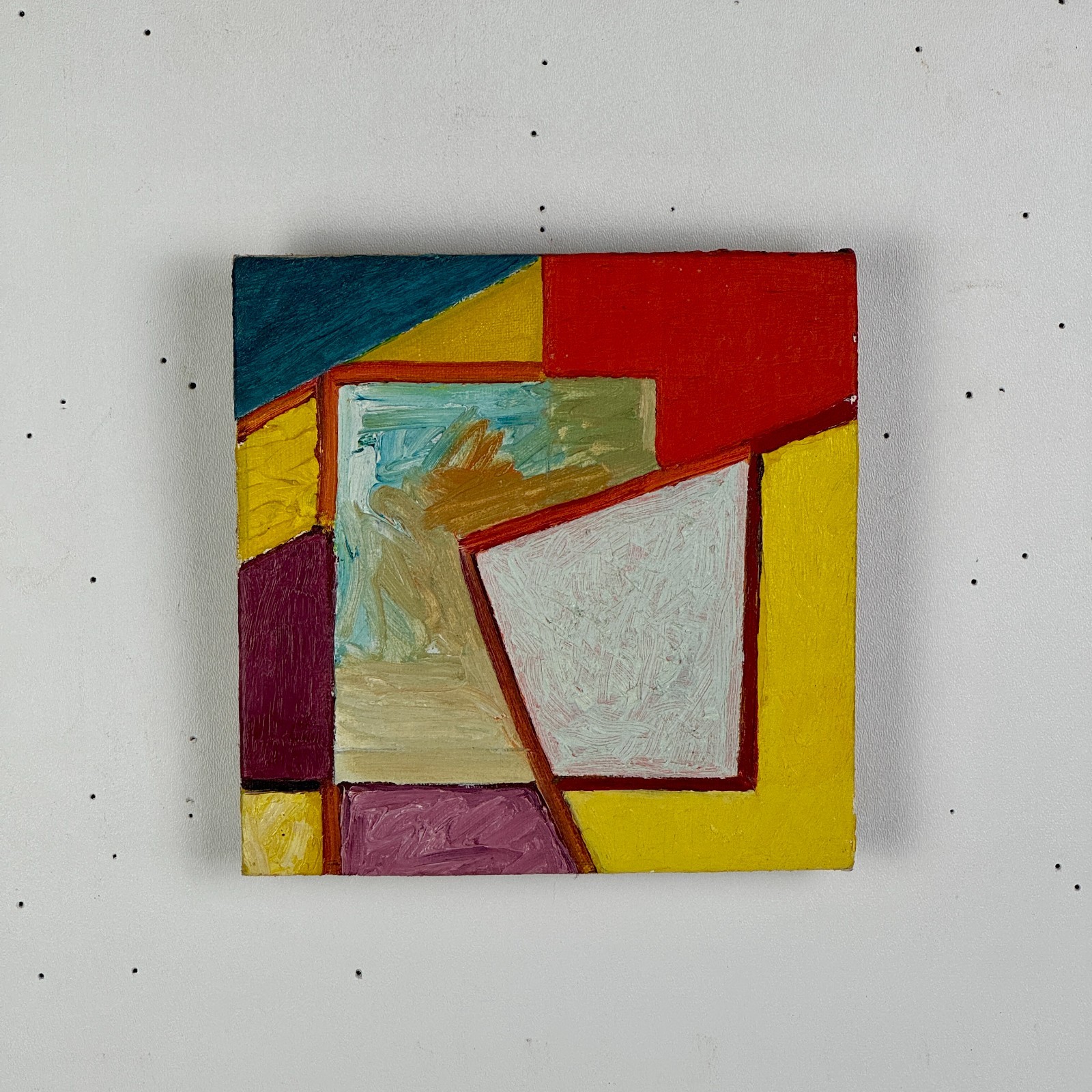 Clark Murray Rare 1980’s Original Abstract O/C Painting, Tones Of Yellow & Red