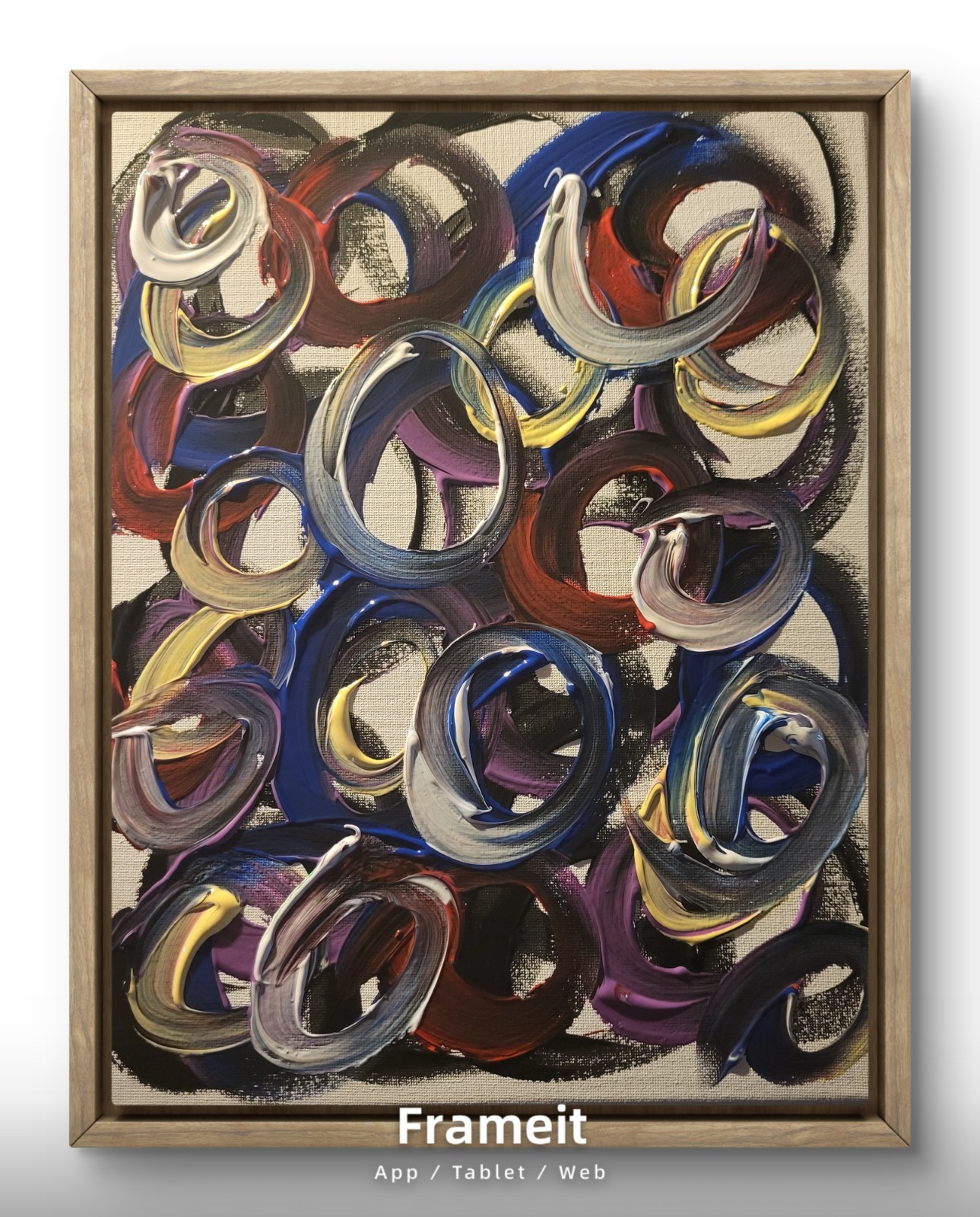 Cook Original Art The Chase 14×11 Abstract Expressionist Painting Canvas