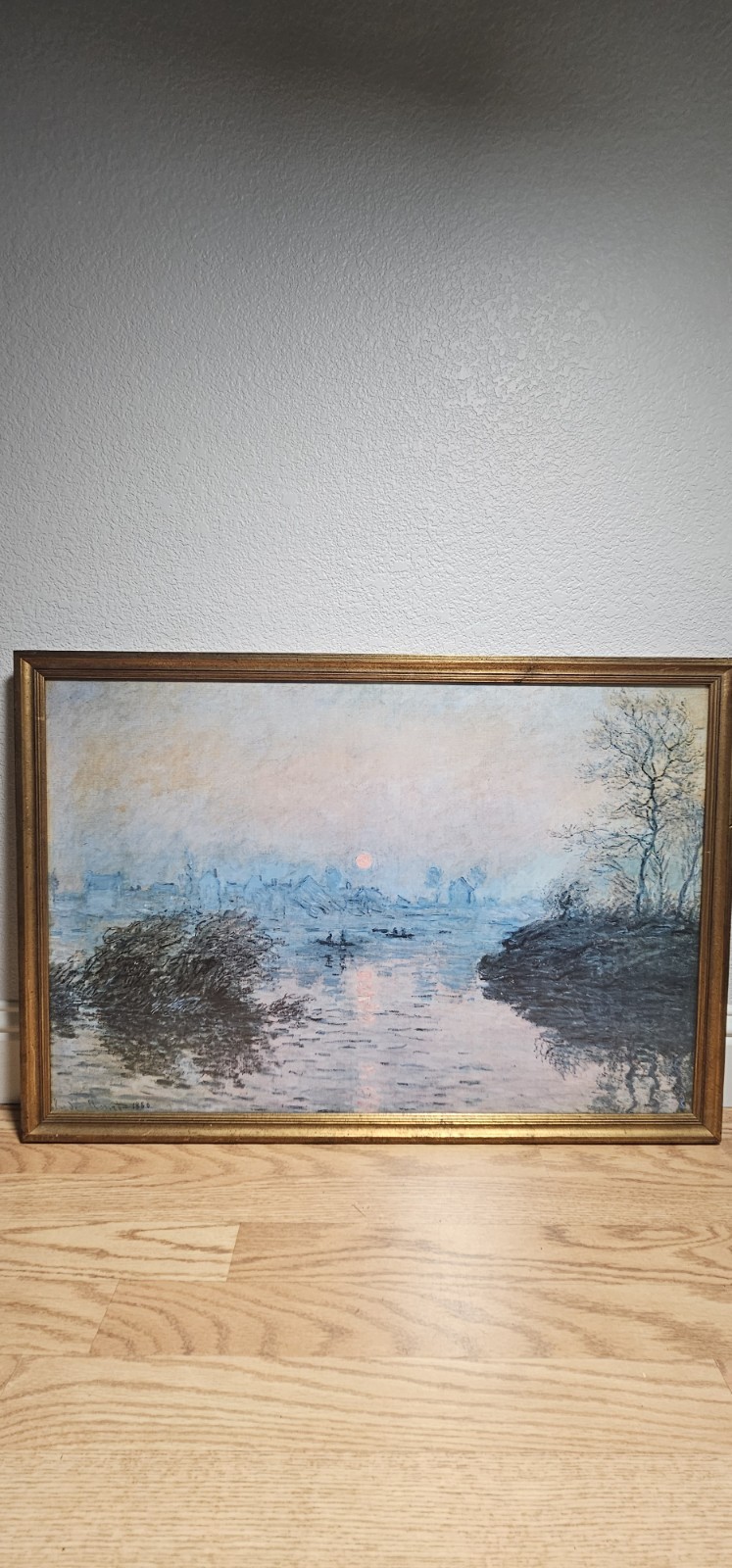 Claude Monet,Sunset over the Seine at Lavancourt 1880Size with frame 34in x 23in