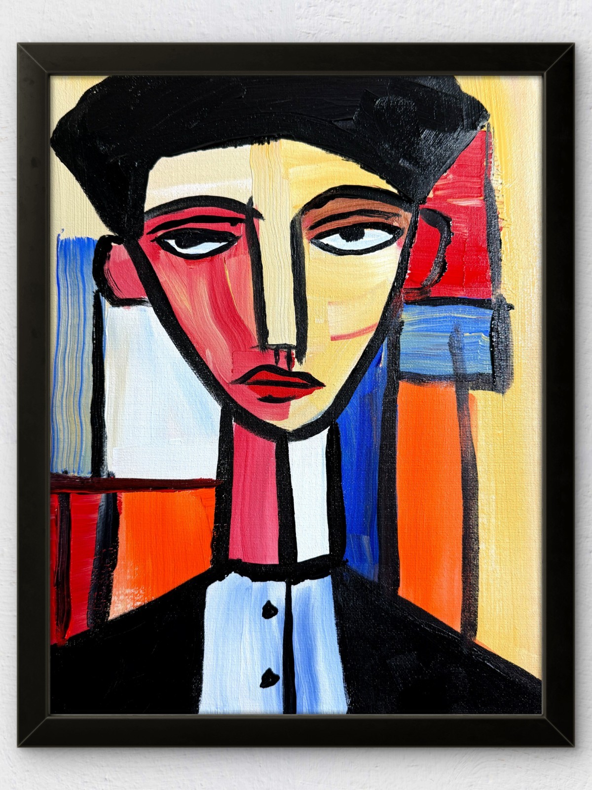 Original 11×14 Expressionist Hand Painted Acrylic Canvas Wall Art Dinner Party