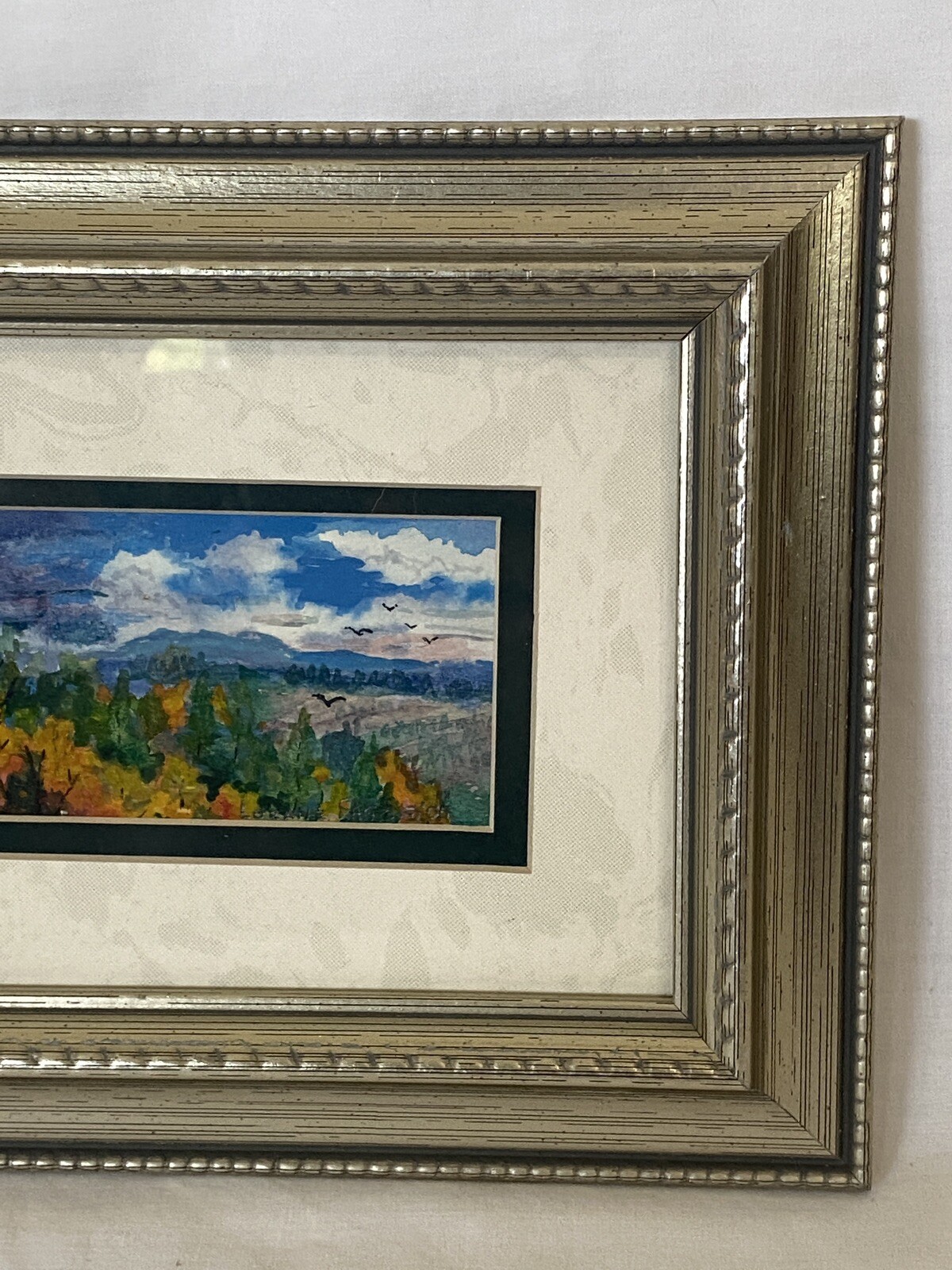 Lorane Page Original Framed Watercolor – Fall Landscape Mountain Sunset