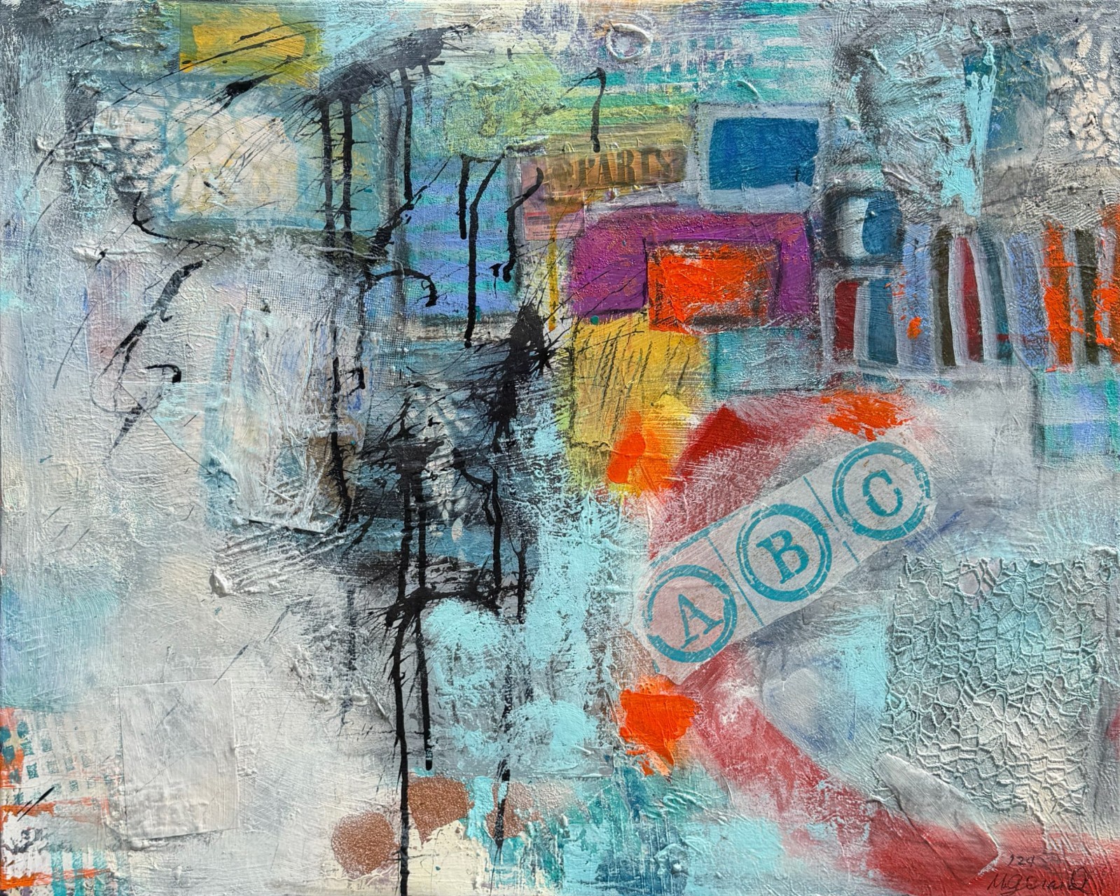 GERARD 24X30 IN FRAMED-Abstract Expressionist Original Painting Ready to Hang