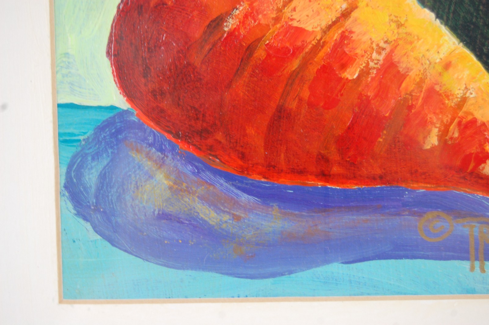 Original Framed Signed Truawkins Large Carrot Impressionist Oil Painting 7X5