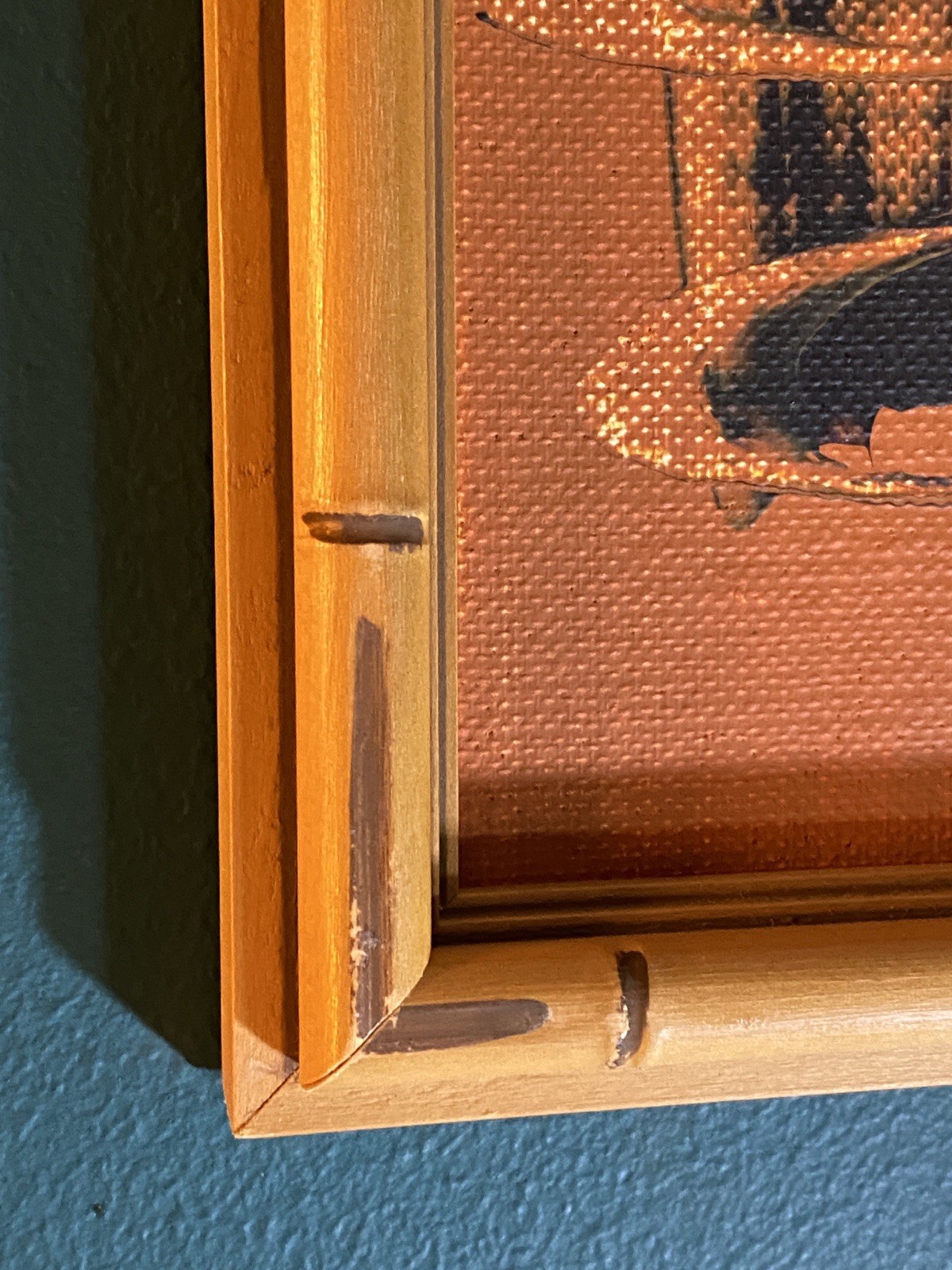 MCM Tiki Painting In Bamboo Style Frame By Ron 11” X 21”