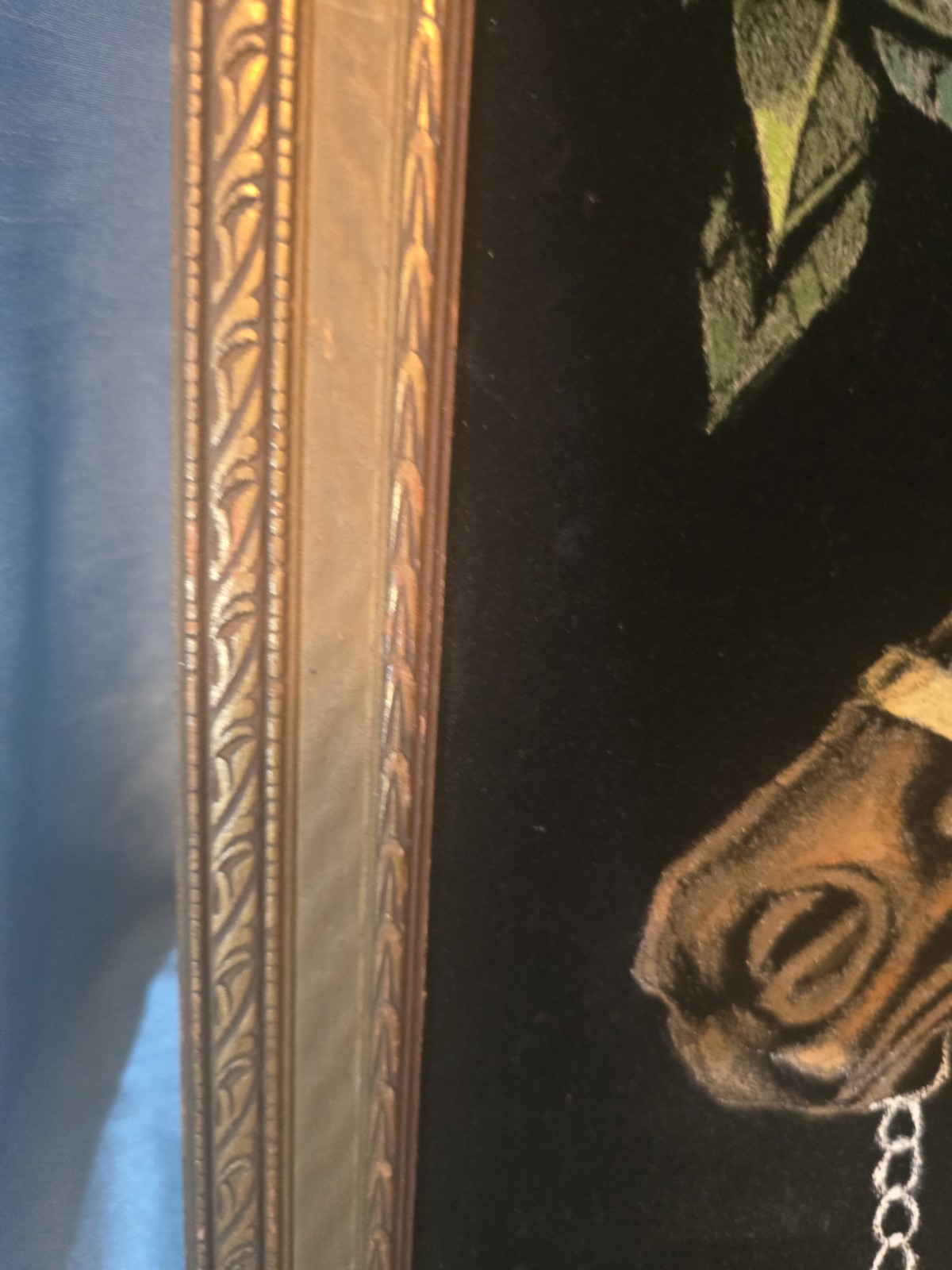 Vntg 70’S MCM Equestrian Western Framed Black Velvet Horse Head Painting -READ
