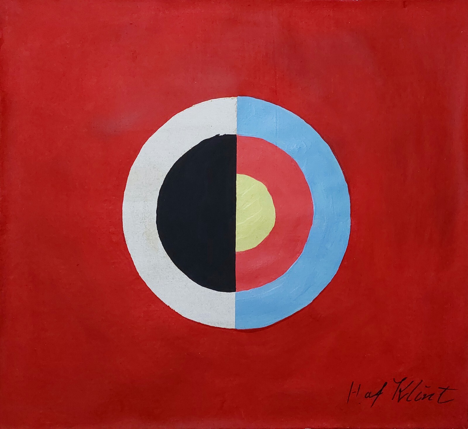 Hilma Af Klint Signed Abstract Mystic Oil Painting on Canvas Swedish Art