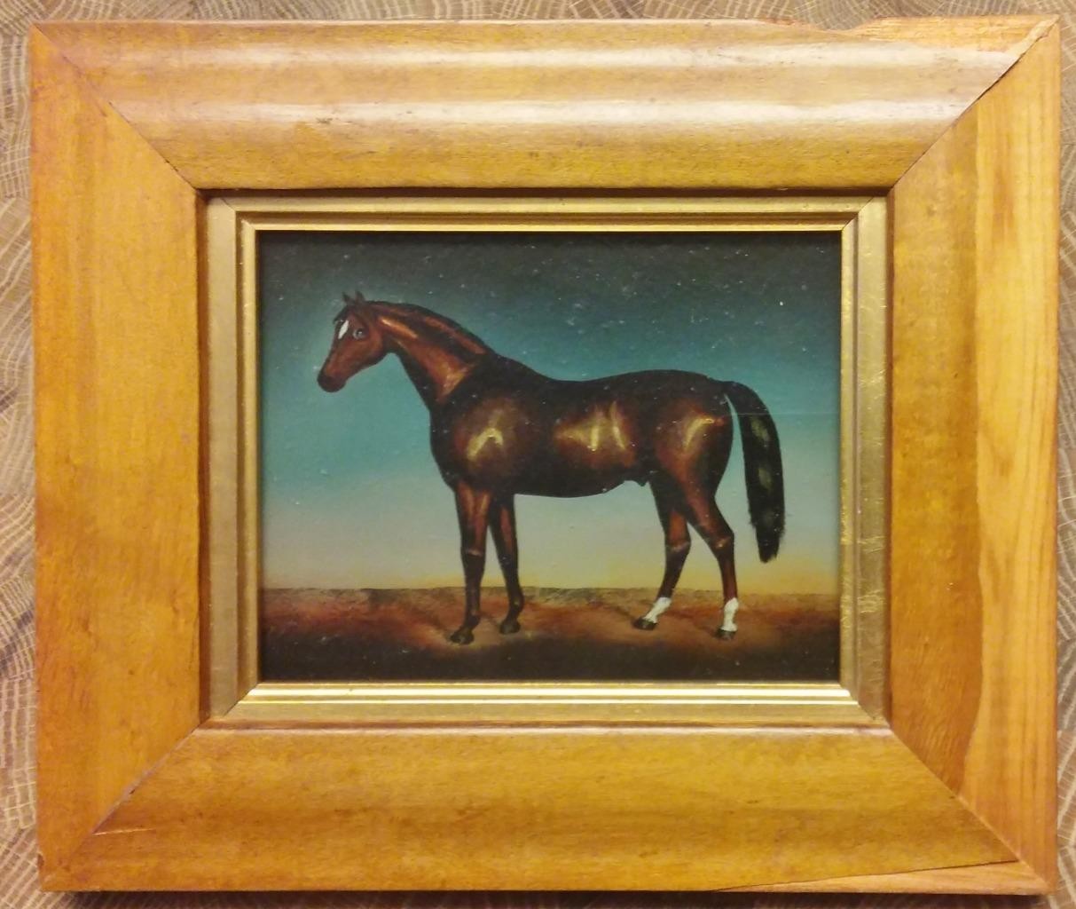Reverse Painting Art Thoroughbred Race Horse