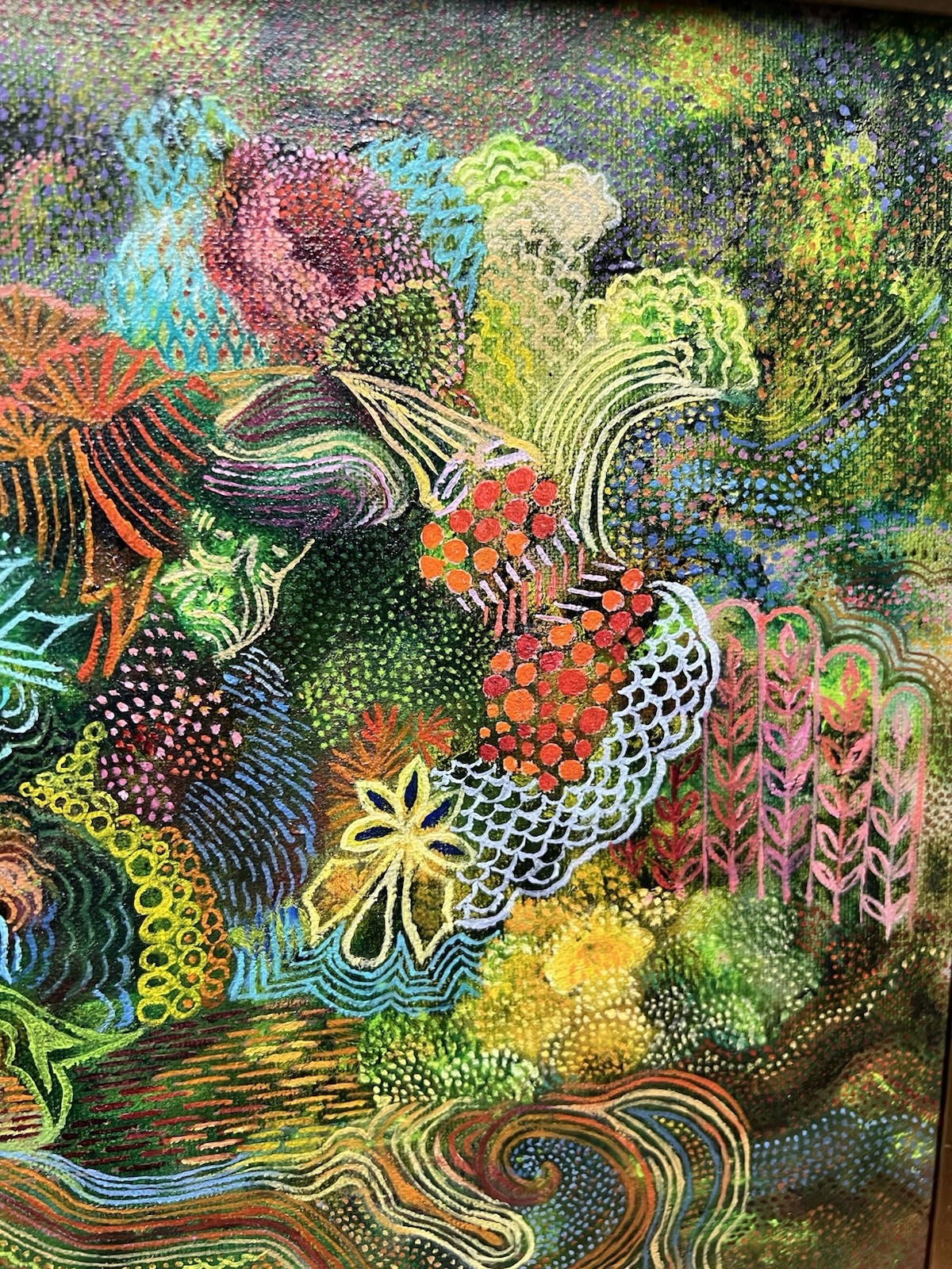 Vtg 1975 Signed Abstract Vibrant Colorful Sea Ocean Underwater Oil Painting