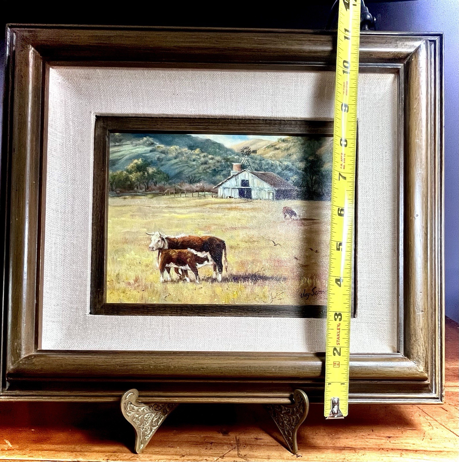 Nice! Jay Schmidt American Western Artist Signed – 11.5”x14” Framed Oil On Board