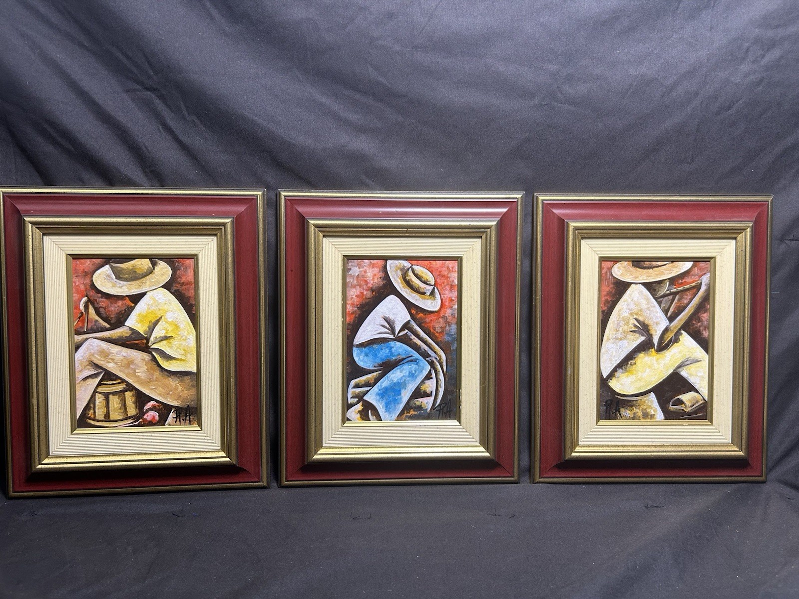 Set of Three 7×5 Original Paintings By Robert Armstrong ￼Rush Thurs AM