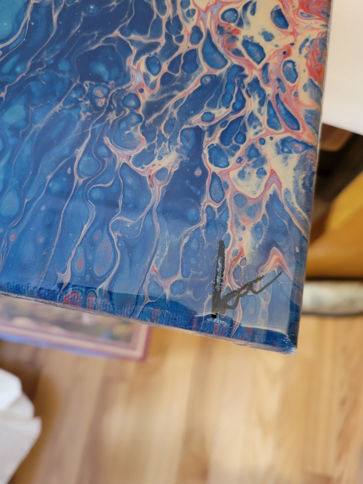 ART CANVAS ABSTRACT EXPRESSIONSM SIGNED WALL ART 16»X20» FACTORY WRAPPED